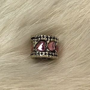 Pandora Sparkle Spacer Charm Silver Pink 925